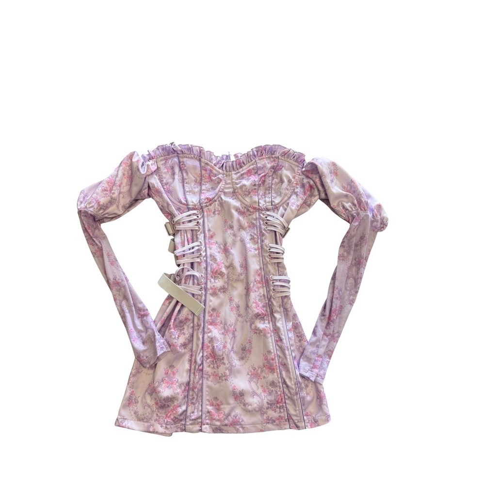 Sugar Thrillz Dolls Kill Scandal Sheet Corset Mini Dress Off Shoulder Large